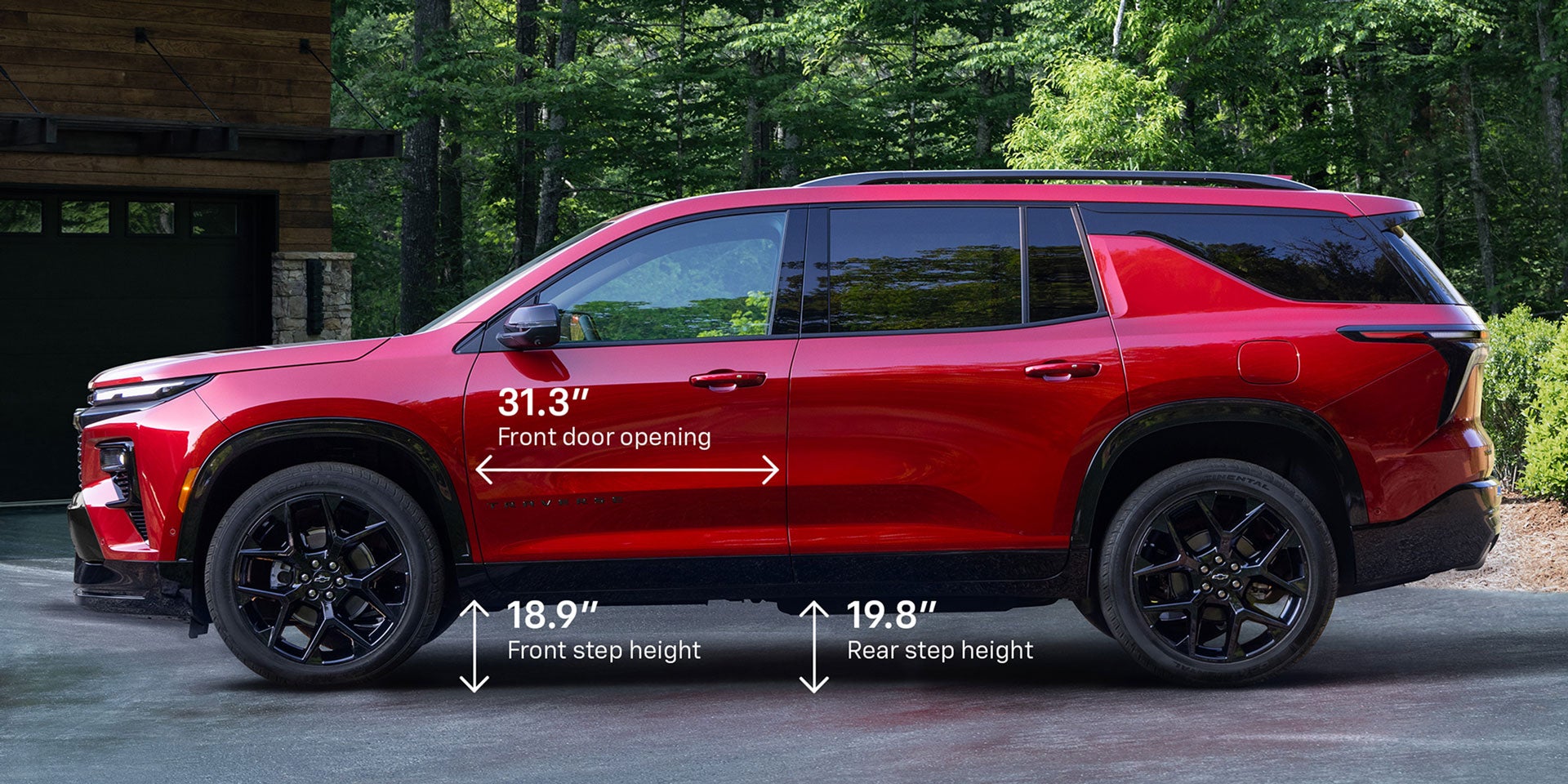 Rear Seat Dimensions Diagram for the 2025 Chevy Traverse