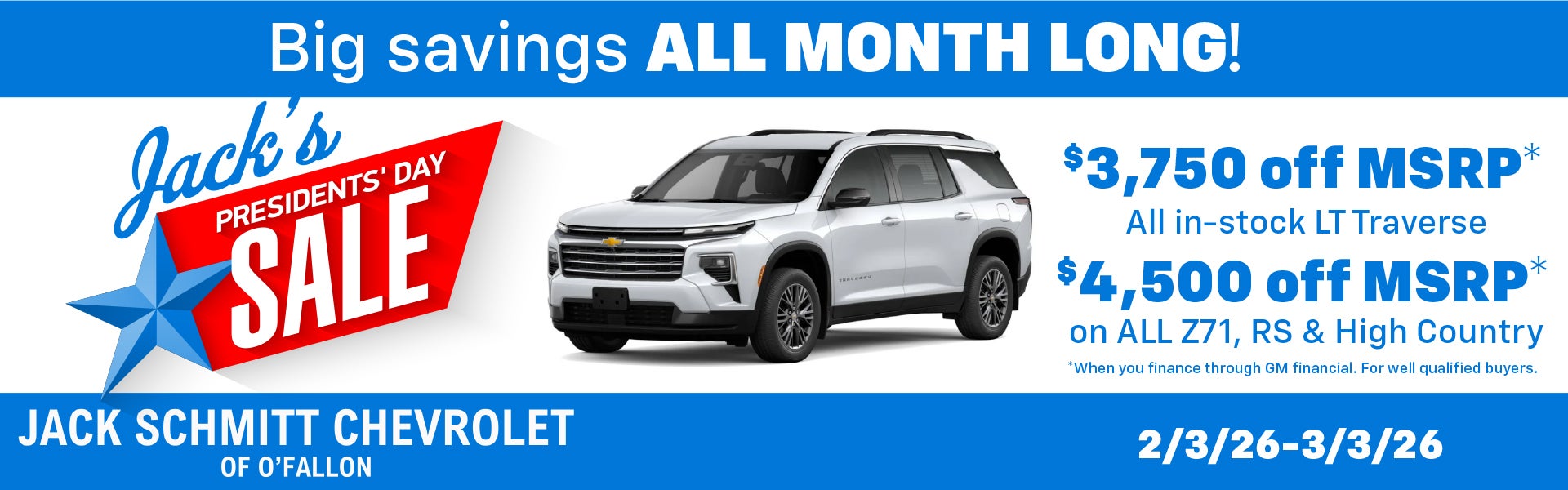 Big Savings All Month Long Traverse