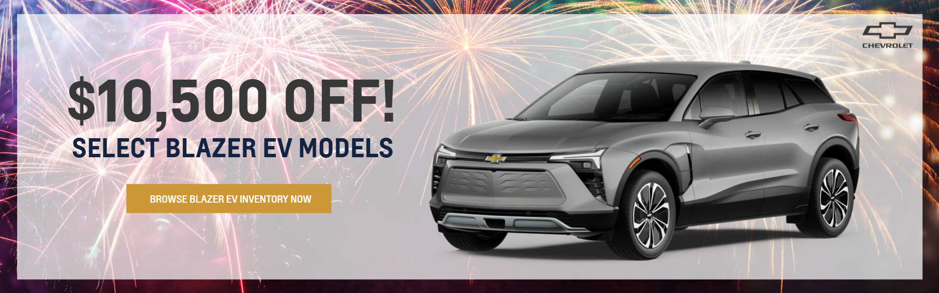 Gray Blazer EV on firecracker background 